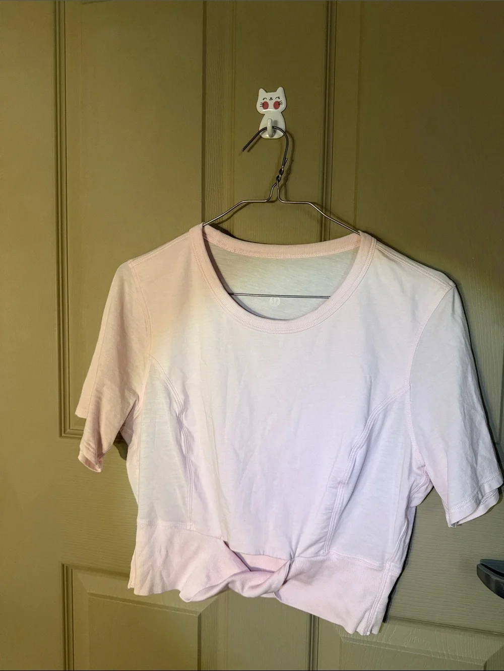 Lululemon light Pink Knot Front Short Sleeve Top